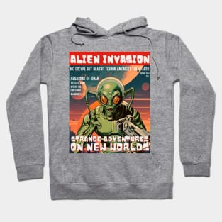 Alien Invasion Vintage sci fi comic book cover Hoodie